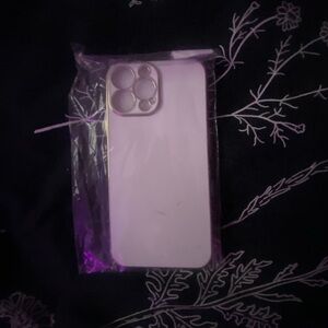 White iphone case for 13 pro max with white heart pop socket